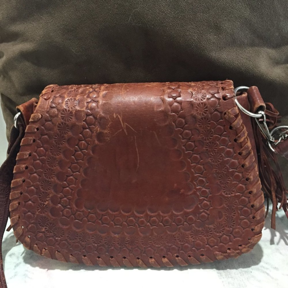 VINTAGE LEATHER SADDLE HANDBAGS - Picture 4 of 8